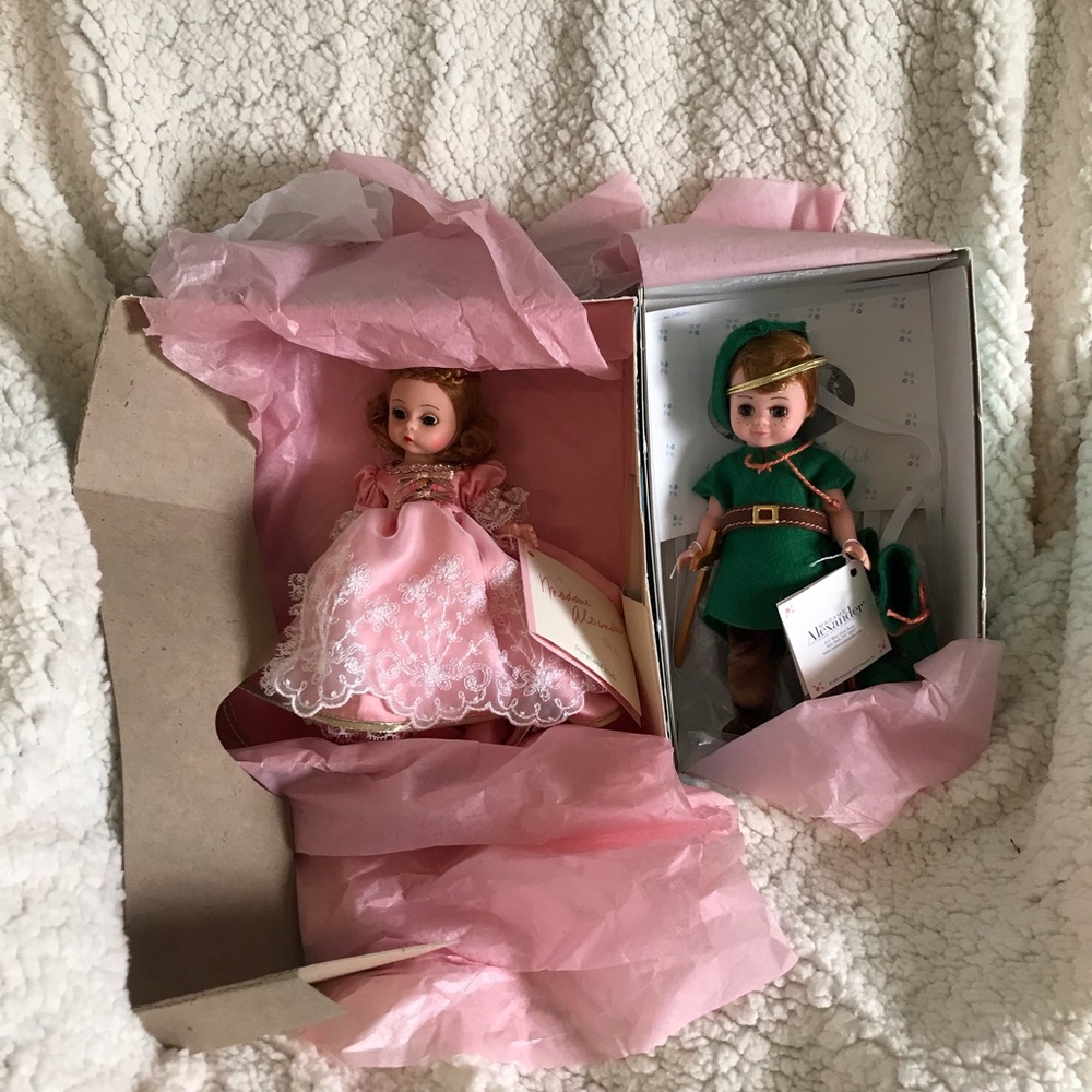 Two Porcelain dolls. Wendy and Peter Pan.
